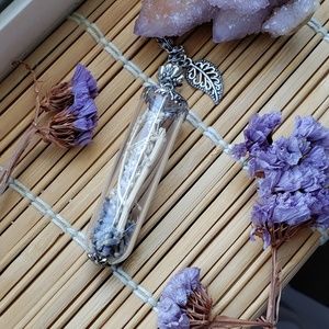 Lavender Vial / Bottle Calming Herb Necklace